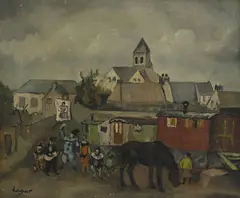 Celso Lagar Arroyo, Cirque forain, huile sur toile