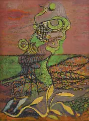 Serge Brignoni, Métamorphose, 1930, huile sur panneau