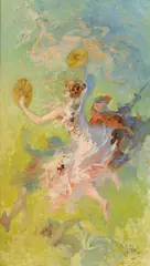 Jules Chéret, La joueuse de cymbales, 1975, huile sur toile