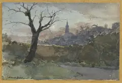 Albert-Alexandre Benois, Paysage nocturne, 1925, aquarelle sur papier