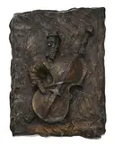 Emmanuel Mané-Katz, Celliste, sculpture en bas relief en bronze