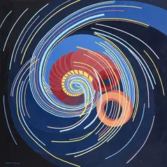 Evening Glories by Jo Gundry, 1989, huile sur toile, sold Dec 2024