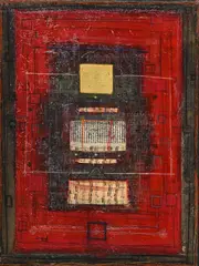 Daryoush Assadi, Composition, 2006, technique mixte sur papier marouflé sur toile