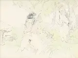 John Altoon, Sans titre, technique mixte (fusain, crayon de couleur et craie grasse) sur papier