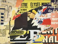 26 rue du Pont-Neuf by Jacques de la Villeglé, affiches lacérées et collage sur toile, sold Dec 2024