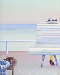 Leonardo Cremonini, Les assises de l'horizon, 1972, huile sur toile