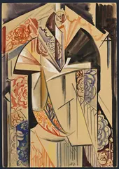 Natalia Goncharova, Espagnole, c. 1918, fusain et aquarelle sur papier