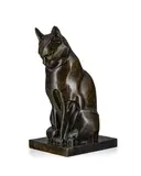 Édouard-Marcel Sandoz, Chat assis, 1926, sculpture en bronze