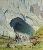 Albert H. Gos, Gletsch, la source du Rhône, huile sur toile
