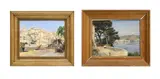 Frédéric Dufaux, Vue de Martigues, 1931, paire d'huiles sur carton