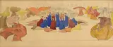 Ernest Bieler, Etude pour "Danse des canéphores et des feuilles mortes", 1906, aquarelle et crayon de graphite sur papier