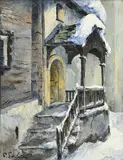 Paul Séchaud, Porte d'église, huile sur toile