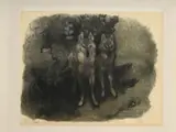 Robert Hainard, Couple de Loups à l'aube, 1982, bois gravé