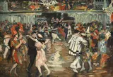 Marcel Leprin, Le Bal du Moulin Rouge, huile sur toile
