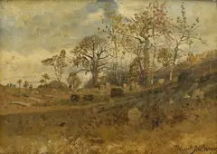 Hippolyte Boulenger, Paysage champêtre, huile sur toile