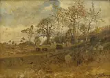 Hippolyte Boulenger, Paysage champêtre, huile sur toile