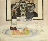 Louis Thevenet, Nature morte au St Emilion et aux fruits, 1925, huile sur toile