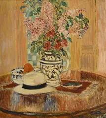 Louis Thevenet, La table aux lilas, 1922, huile sur toile