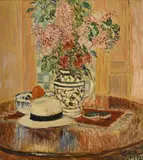 Louis Thevenet, La table aux lilas, 1922, huile sur toile
