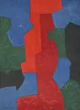 Serge Poliakoff, Composition bleue, rouge et verte, 1969, lithographie couleur