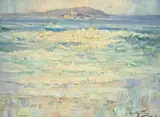 Vagues by Manoel de Assunçao Santiago, 1959, huile sur toile, sold Sep 2024