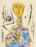 Gaston Chaissac, Sans titre, 1955, collage et encre sur papier