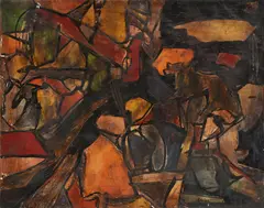 Alfred Lenica, Kompozycja, 1945, huile sur toile