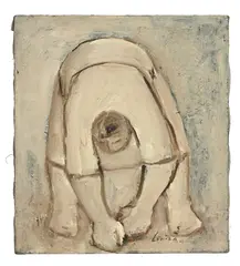 Zbierajaca by Alfred Lenica, 1938, huile sur toile, sold Sep 2024