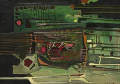 Marian Bogusz, Nacht der Gednaken, 1956, tempera sur panneau
