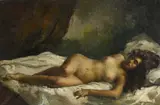 Sebastian Freixas Vivo, Nu allongé, huile sur toile