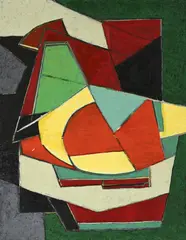 Gilbert Thevenot, Le Billard, 1950-1980, huile et sable sur toile