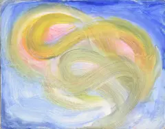 Jean Messagier, Les yeux au ciel, 1967, huile sur toile
