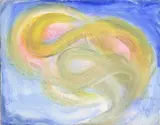 Jean Messagier, Les yeux au ciel, 1967, huile sur toile