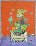 Gilles Gorriti, Fond rouge, gouache sur papier