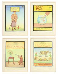 Glen Baxter, How to be English, 2008-2009, 4 crayons de couleur et encre sur papier