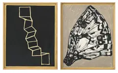 Luca Mengoni, diptyque, 2007, technique mixte sur papier