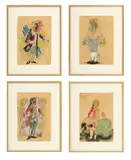Markus Lüpertz, Ohne Titel (Mozart), 2006, suite de 4 aquarelles sur papier
