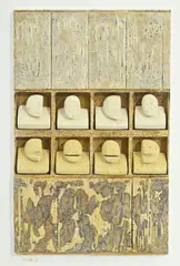 Gastone Cecconello, Reliefs, 1981, technique mixte sur panneau dans un encadrement