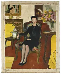 Portraits et Vierge à l'Enfant by Nadia Benois, suite de trois huiles sur toile, sold Sep 2024