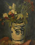 Nadia Benois, Nature morte au bouquet, huile sur carton