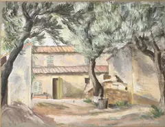 Nadia Benois, Maison aux pins, 1930, pastel sur papier monté sur carton