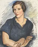 Nadia Benois, Portrait, huile sur isorel