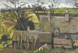 Nadia Benois, Paysage rural, huile sur toile