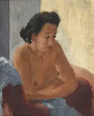 Robin Darwin, Nu, huile sur toile marouflée sur carton