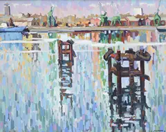 Joan Condins, Port de Barcelona, 1981, huile sur toile