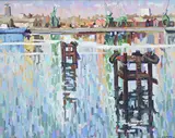 Joan Condins, Port de Barcelona, 1981, huile sur toile