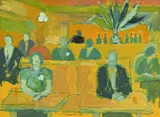 Fikret Mualla Saygı, Scène de café, 1961, gouache sur papier
