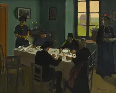 Marius Borgeaud, Le banquet de la Bretonne, 1920, huile sur toile