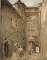 Edouard Vallet, Ruelle du Vieux-Genève, 2006, 1898,huile sur toile
