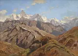 Eugène Etienne Sordet, Paysage alpestre, 1916, huile sur toile